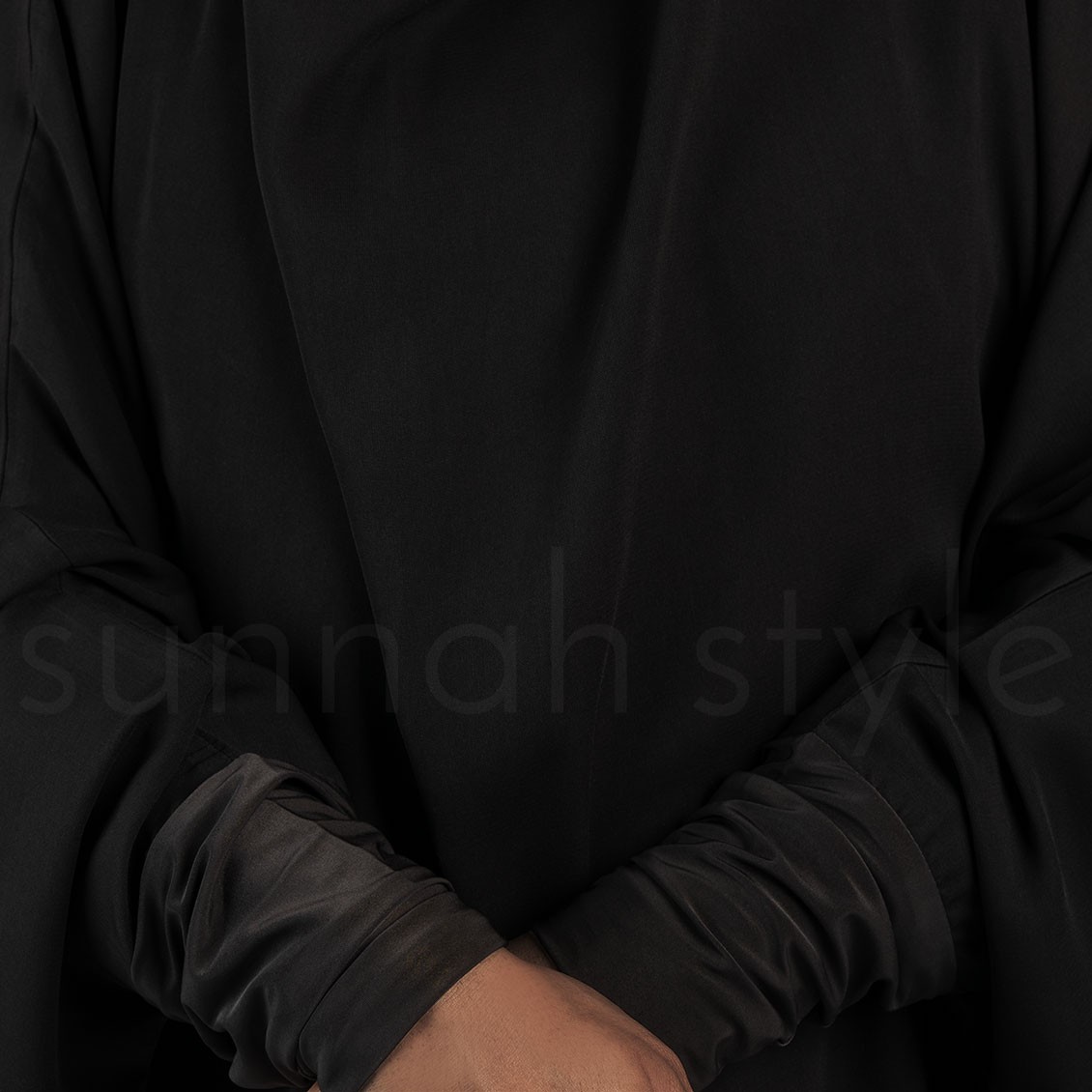 Sunnah Style Plain Jilbab Top Knee Length Black